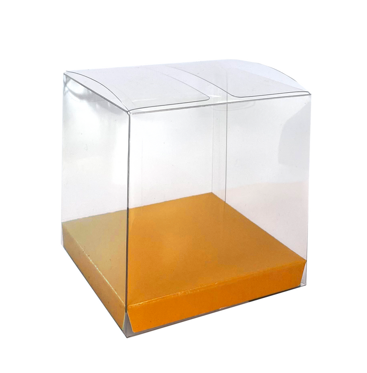FS Clear Favour Box Tangerine 10pk - 8cm x 8cm
