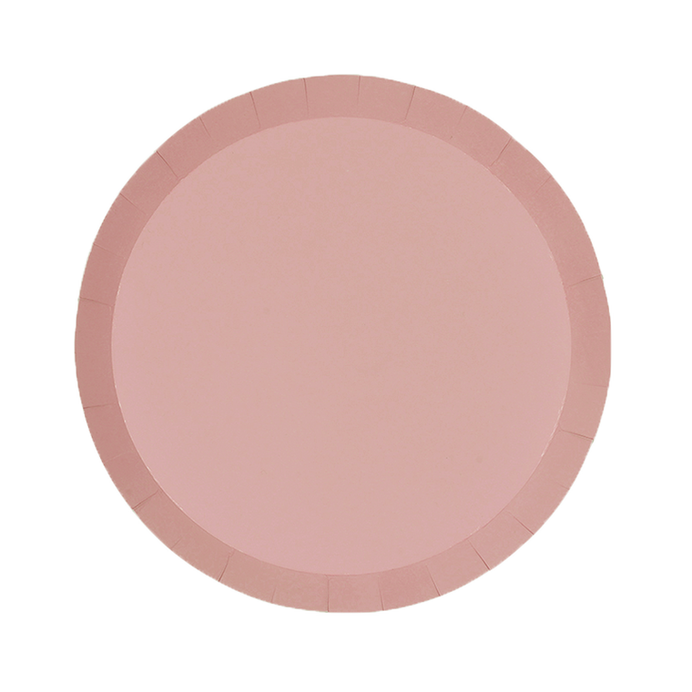 FS Paper Round Snack Plate 7" Rose 20pk