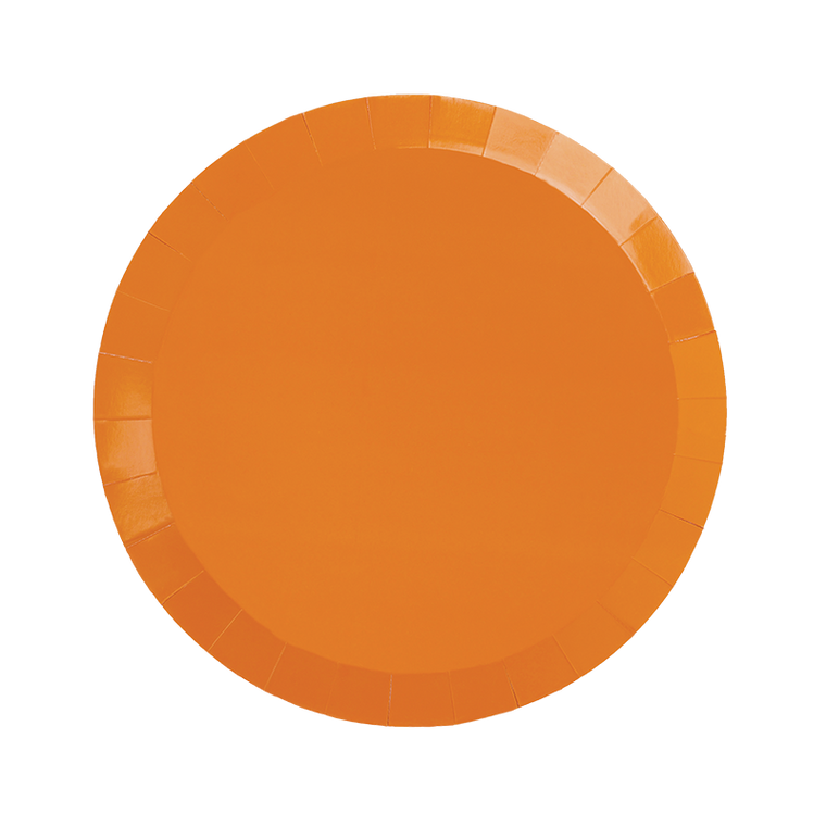 FS Paper Round Snack Plate 7" Tangerine 20pk