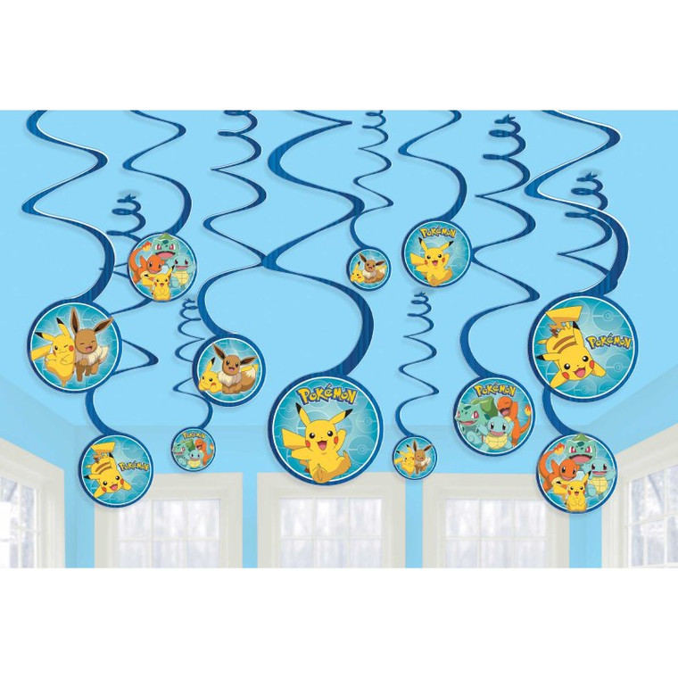 Pokemon Classic Spiral Decorations 12pk