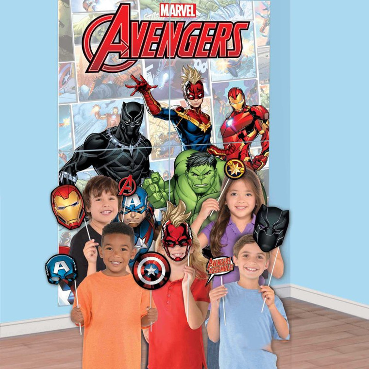Marvel Avengers Powers Unite Scene Setter & Assorted Photo Props 16pc