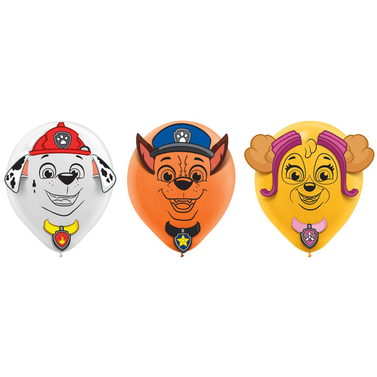 Paw Patrol Adventures 30cm Latex Balloons & Paper Adhesive Add-Ons 6pk