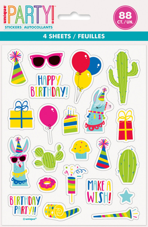 Llama Birthday 4 Sticker Sheets