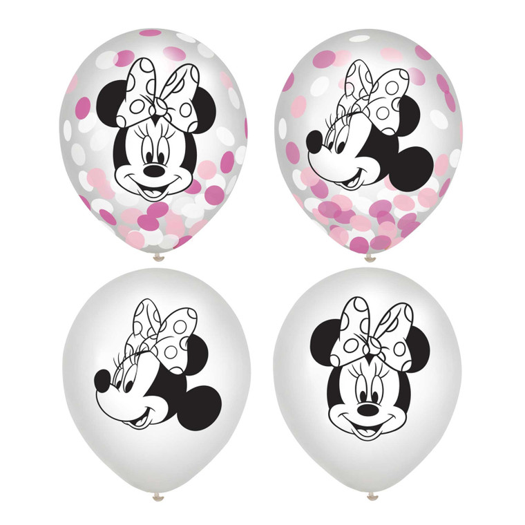 Minnie Mouse Forever 30cm Latex Balloons & Confetti 6pk