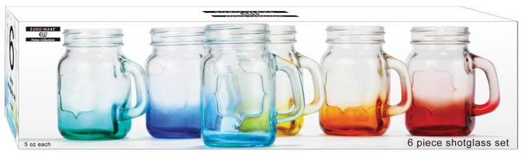 6 Pc Mason Jar Shot Glass Set