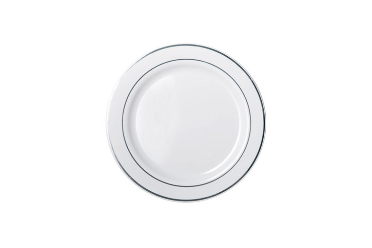 190Mm Heavy Duty Reusable Lunch Plate With Silver Lining