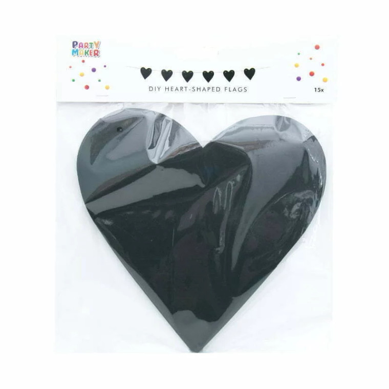 Black Heart-Shaped Flags