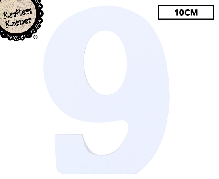 10cm White Number - 9