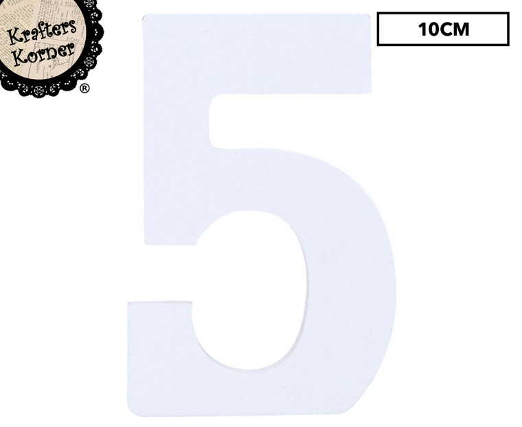 10cm White Number - 5