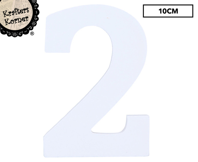 10cm White Number - 2