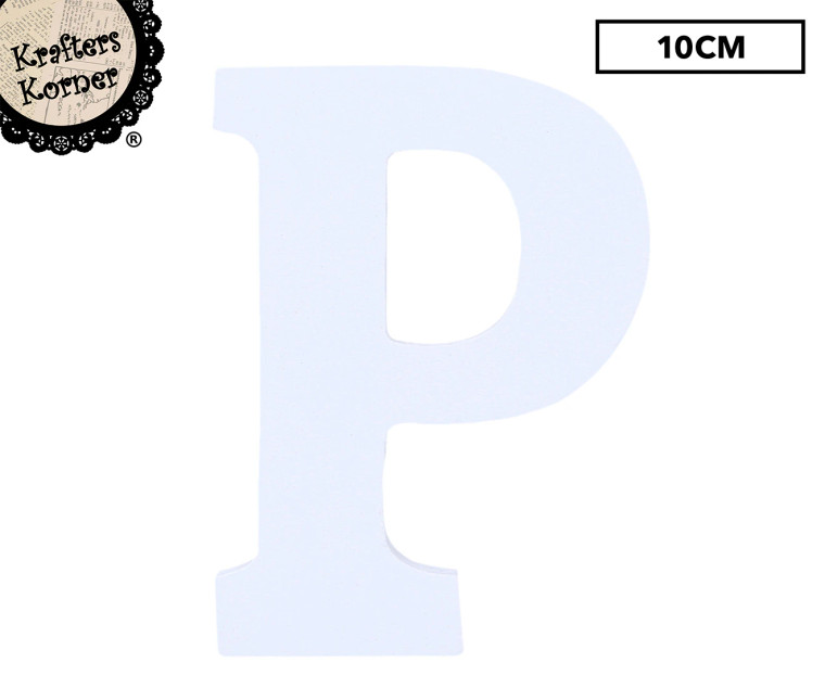 10cm Alphabet Letter White - P