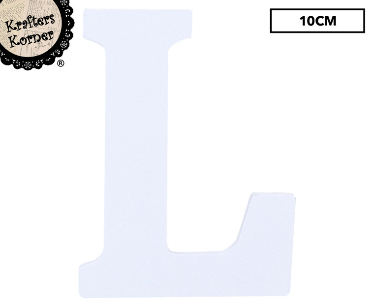 10cm Alphabet Letter White - L