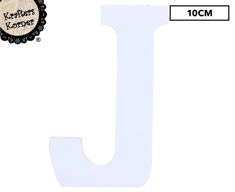 10cm Alphabet Letter White - J