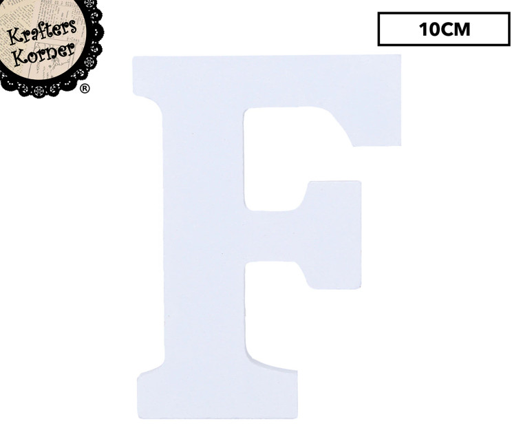 10cm Alphabet Letter White - F
