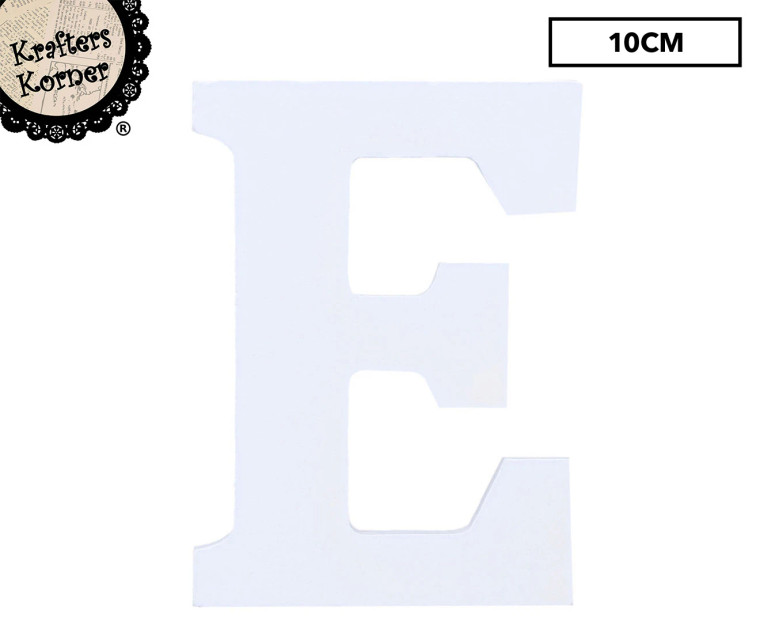 10cm Alphabet Letter White - E