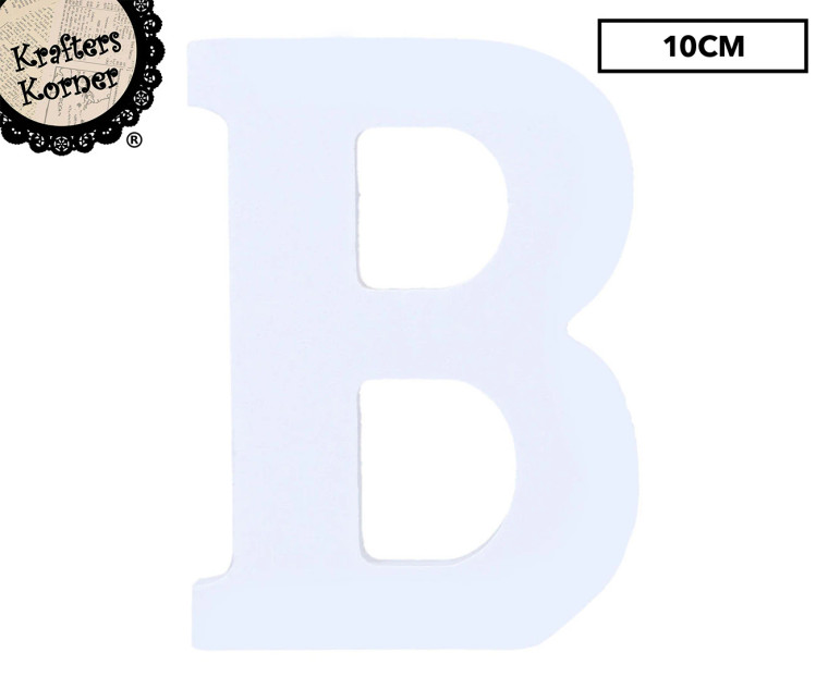 10cm Alphabet Letter White - B