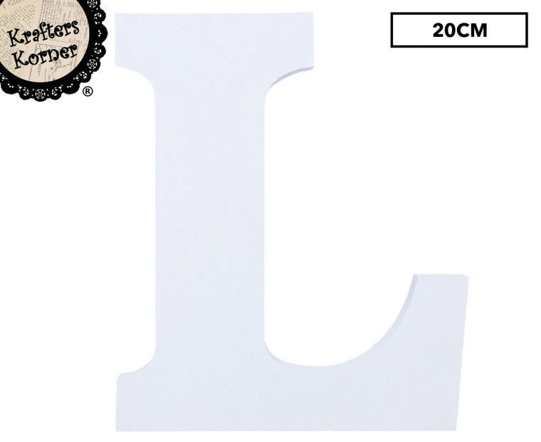 20cm White Alphabet Letter- L