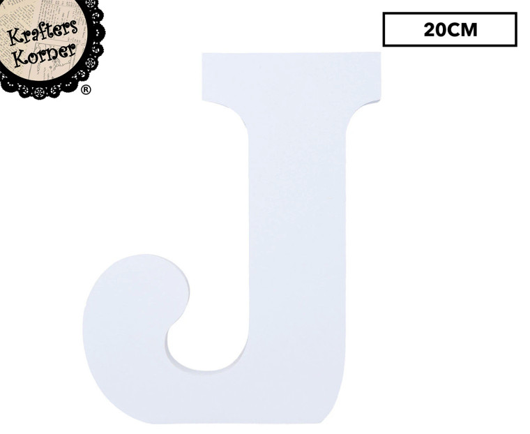 20cm White Alphabet Letter- J