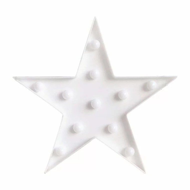 White Light Up LED Star Light 25cm