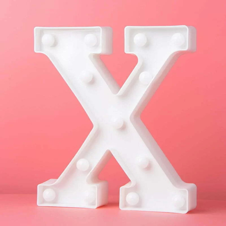 LED Light Up Letter X White 22cm