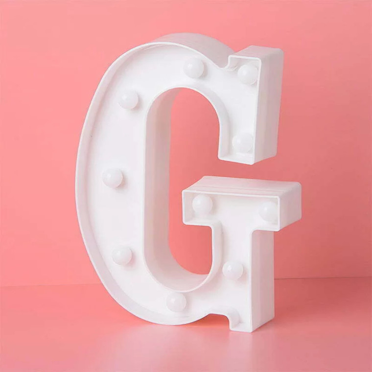 LED Light Up Letter G White 22cm