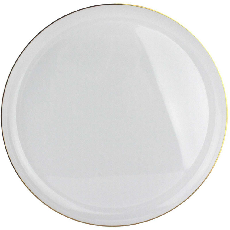 210mm Heavy Duty White Plate with Gold Rim PK10