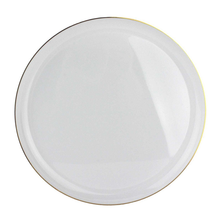 160mm Heavy Duty White Plate with Gold Rim PK10