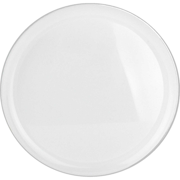 210mm Heavy Duty White Plate with Silver Rim PK10