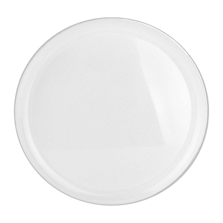 160mm Heavy Duty White Plate with Silver Rim PK10