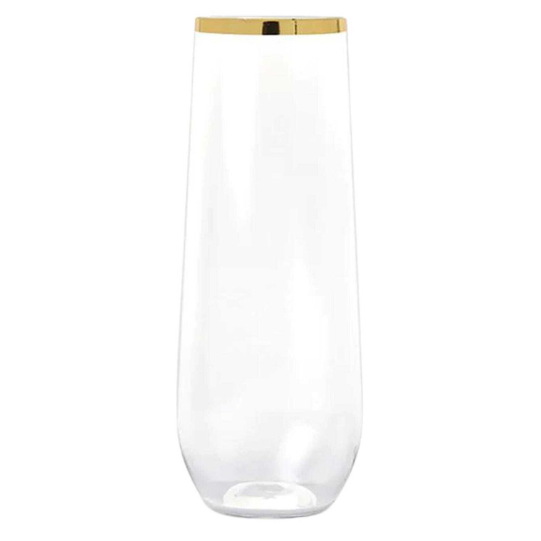 250mL Stemless Champagne Glass with Gold Rim PK4
