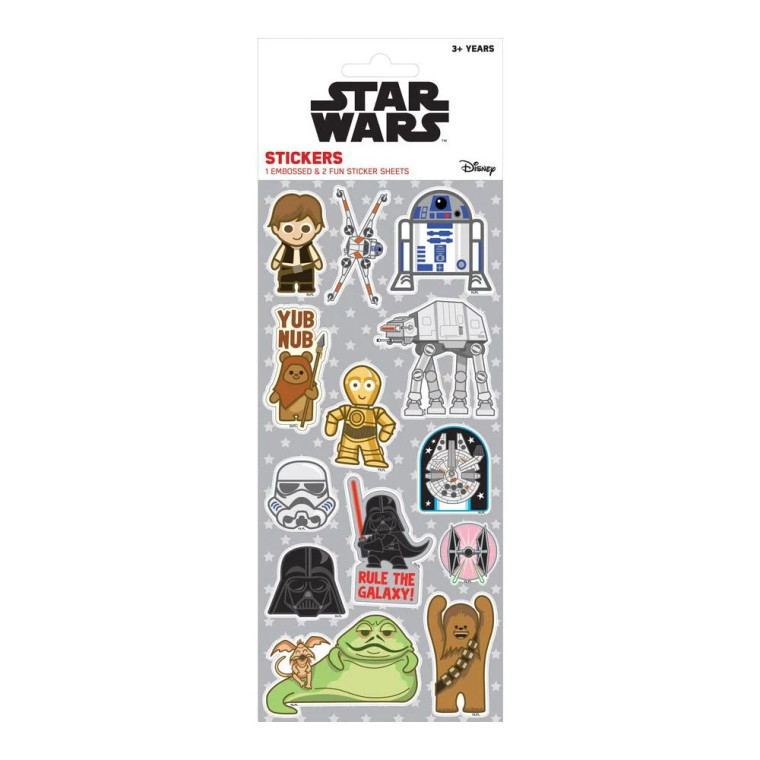 Star Wars 3 Pack Embossed Sticker Set