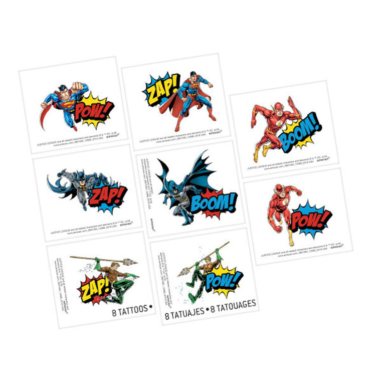 JUSTICE LEAGUE HEREOS UNITE TATTOO FAVORS