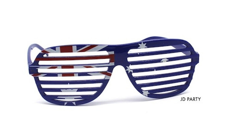 Party Glasses Australian Flag (Lines)