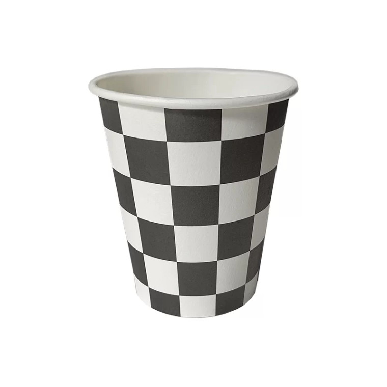 Black & White Checkered Cups