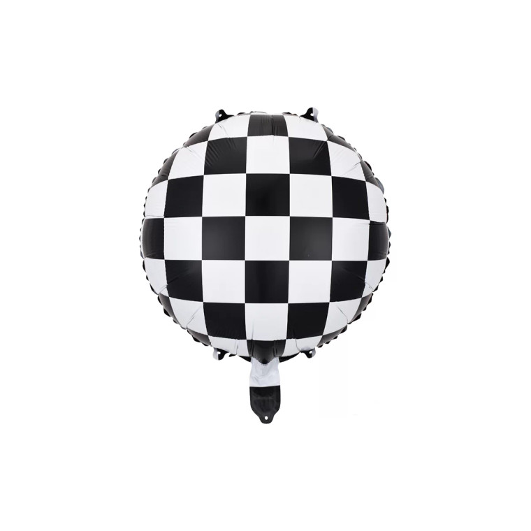 Black & White Checkered Foil Balloon