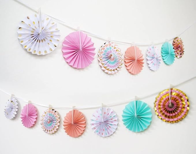 Mini Fan Garland Paper