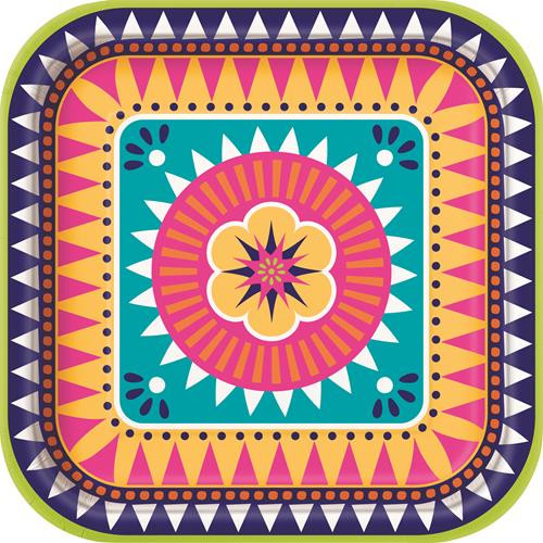 Boho Fiesta Dinner Plates 8pk