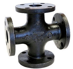 3 BLACK CAST IRON F& D FLANGED CROSS