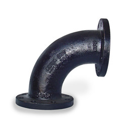8 150 FLANGED L/R 90 ELBOW BLACK