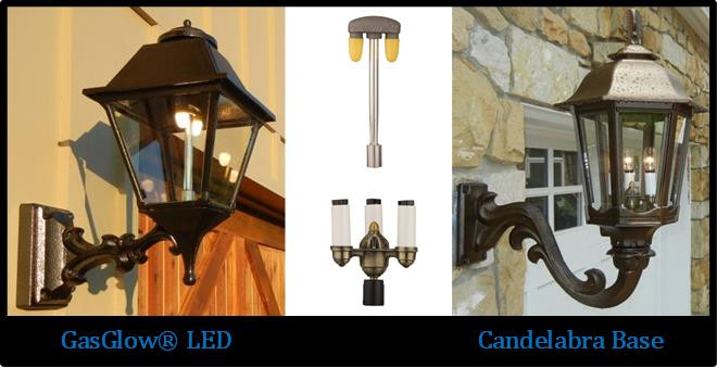 GasGlow® LED vs. Incandescent Candelabra Base Assemblies