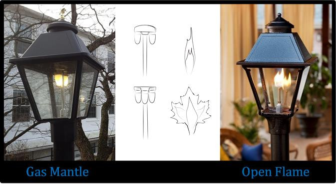 Gas Mantle Lanterns vs. Open Flame Gas Lamps