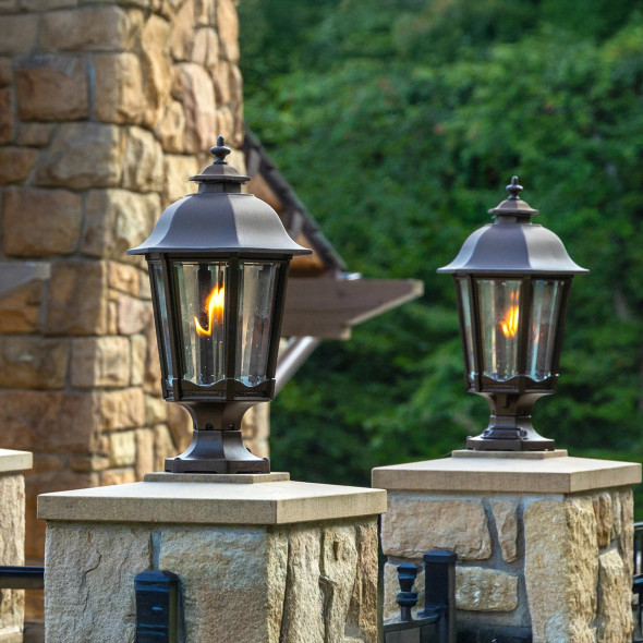 The Bavarian - Ready to Ship Natural Gas Pier Mounted Lamp