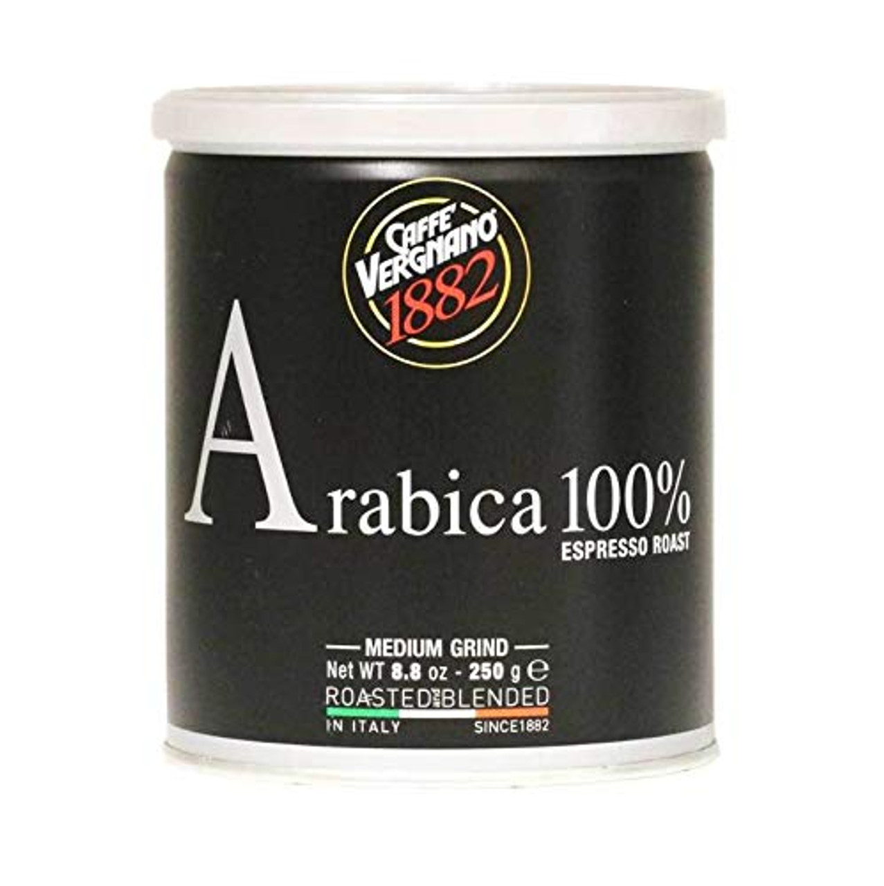 CAFFE VERGNANO ESPRESSO ROAST 100% ARABIC GROUND COFFEE IN TIN - MEDIUM  GRIND, 8.8 OZ