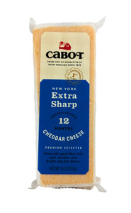 Cabot Creamery - New York Extra Sharp Naturally Aged 12 Months Cheddar Cheese 8 oz - Front View