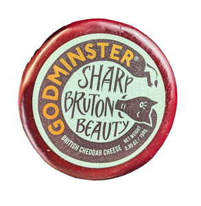 Godminster Sharp Bruton Beauty Red Circle British Cheddar Cheese 5.3 oz - Front View