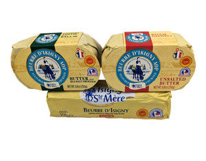 Isigny Ste Mere Salted and Unsalted Butter and Unsalted Roll Butter 8.8oz Pack of 3