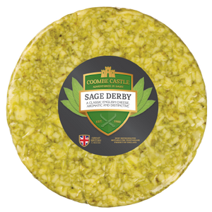 SAGE DERBY CHEDDAR, COOMBLE CASTLE 7.5 OZ