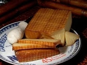 SMOKED ALPINE STYLE CHEESE FROM GERMANY. AMMERLANDER.  7.5 OZ