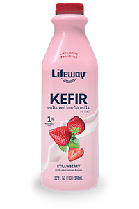 STRAWBERRY LOW FAT KEFIR. LIFE WAY. 32 OZ