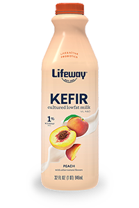 PEACH LOW FAT KEFIR. LIFE WAY. 32 OZ.
